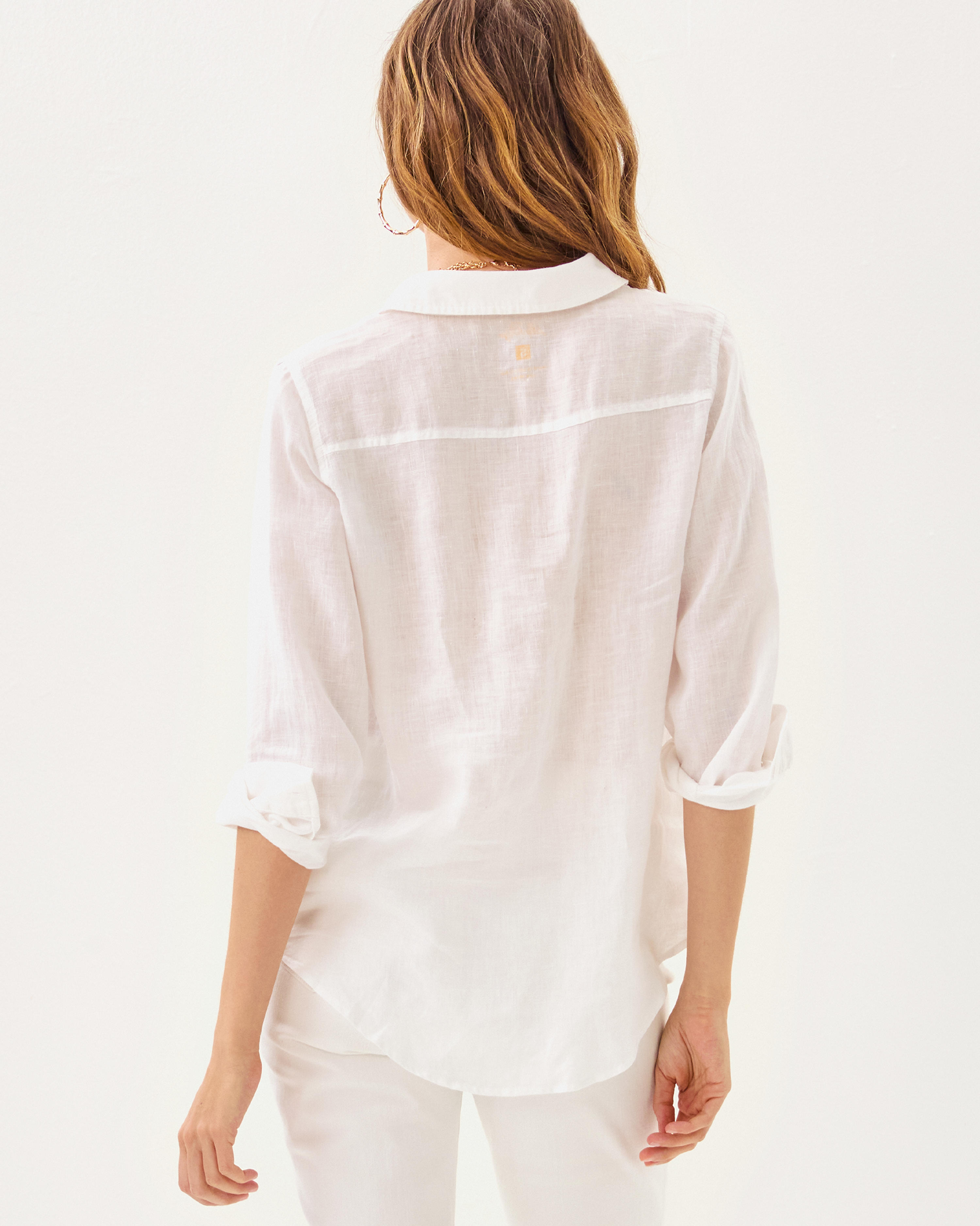 Sea View Linen Button Down Top