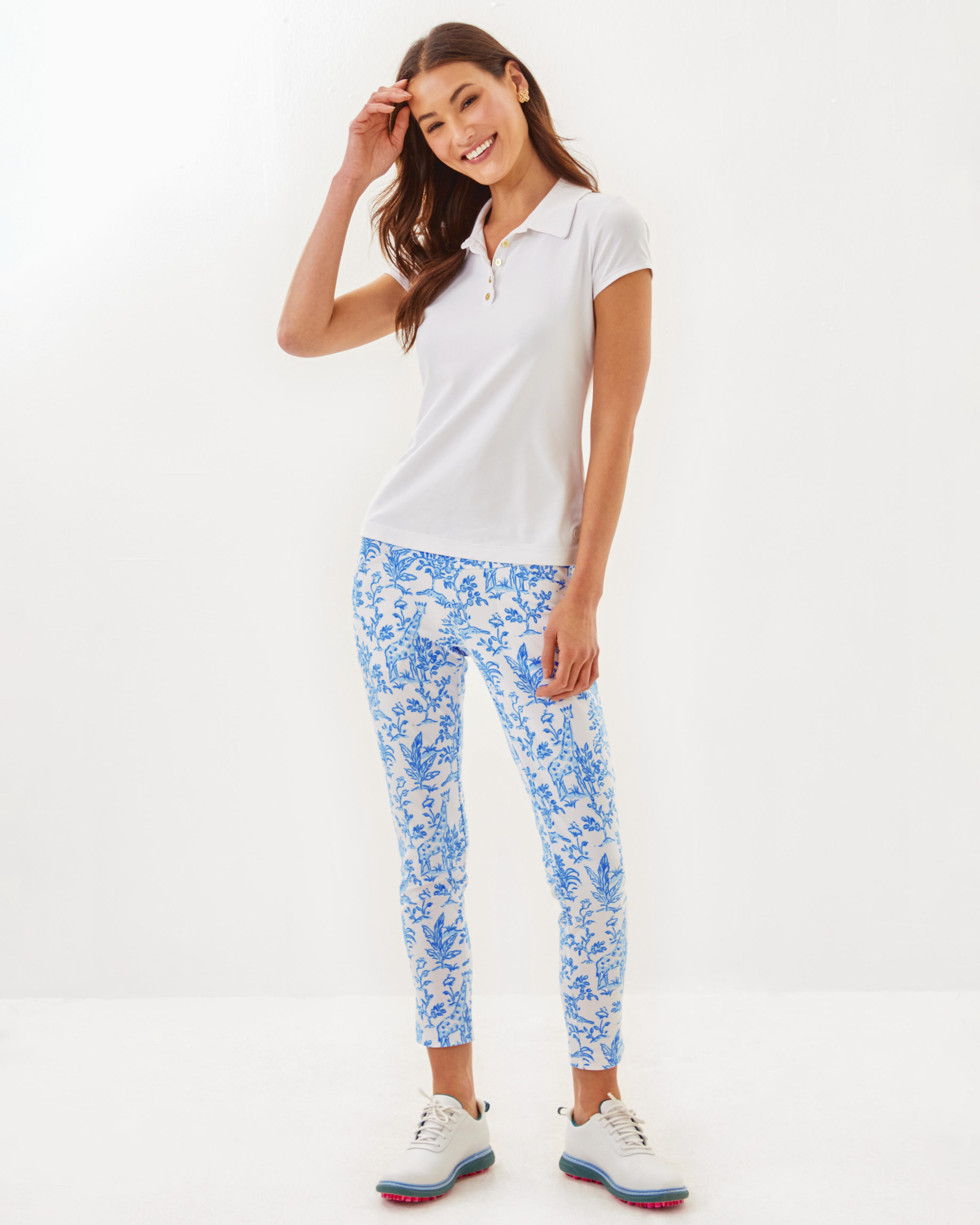 UPF 50+ Luxletic Frida Scallop Polo Top