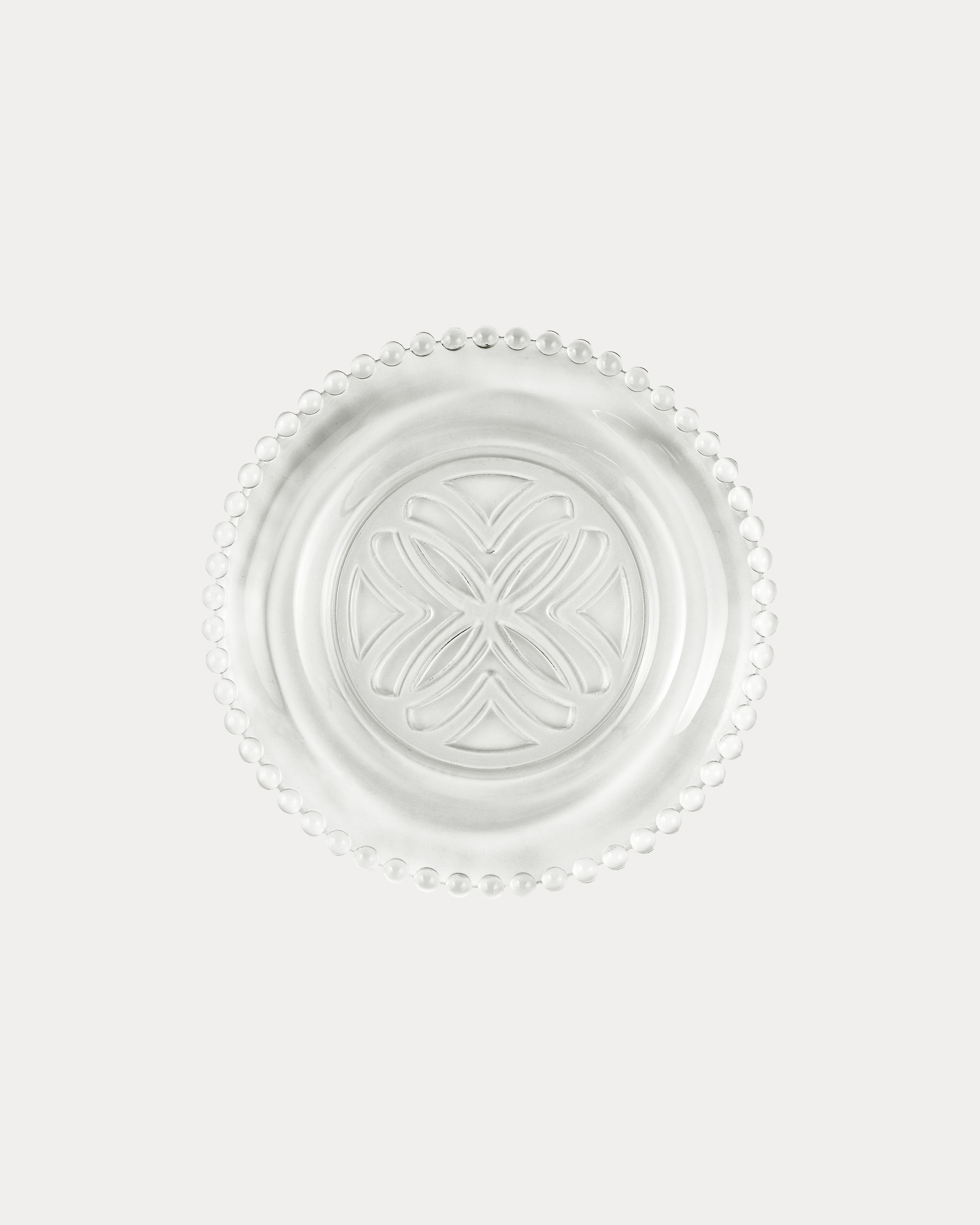 Glass Embossed Appetizer Plate Set