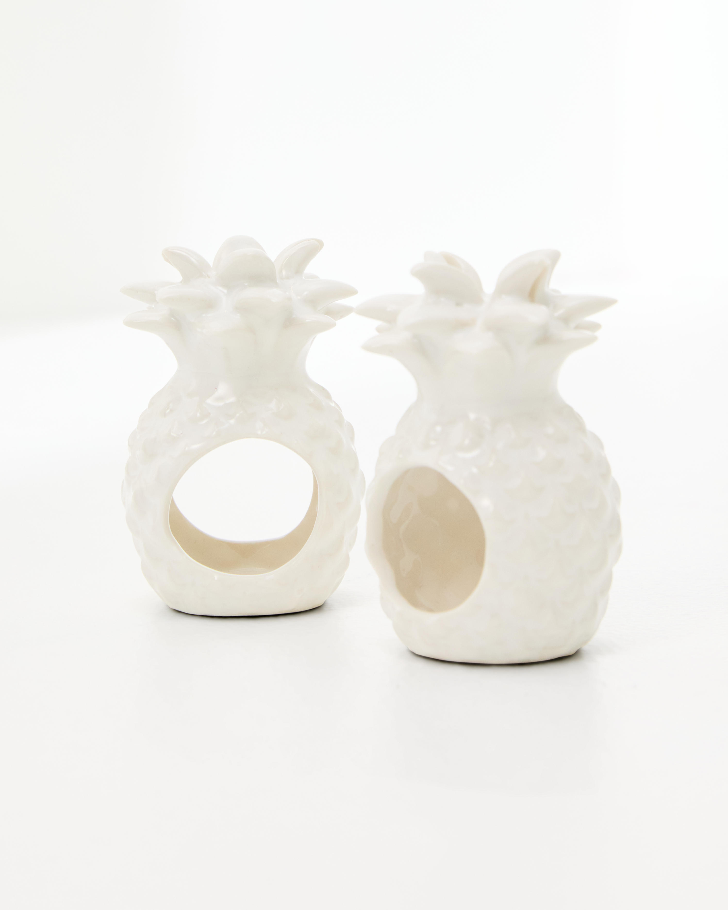 Pineapple Ceramic Napkin Ring Set