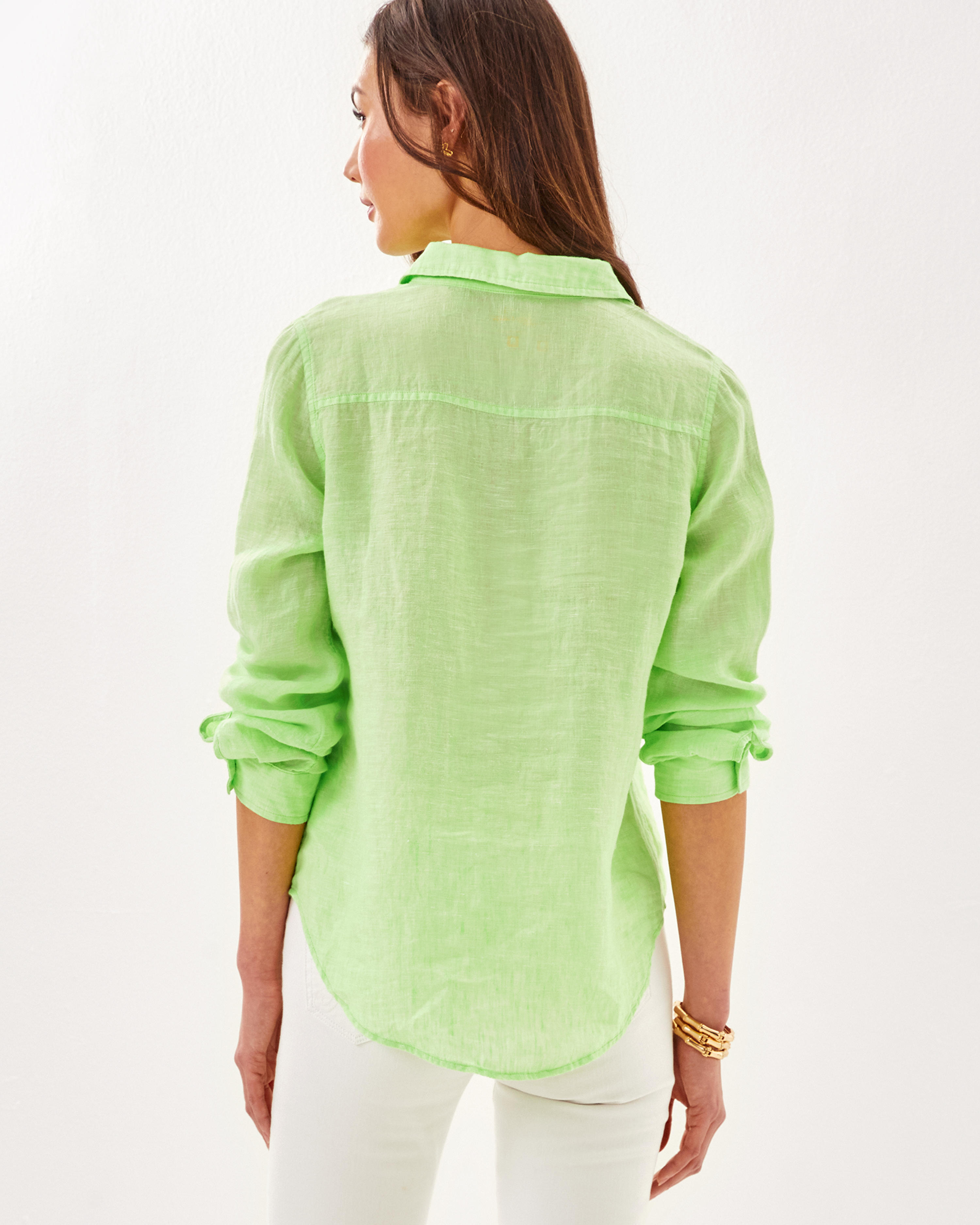 Sea View Linen Button Down Top