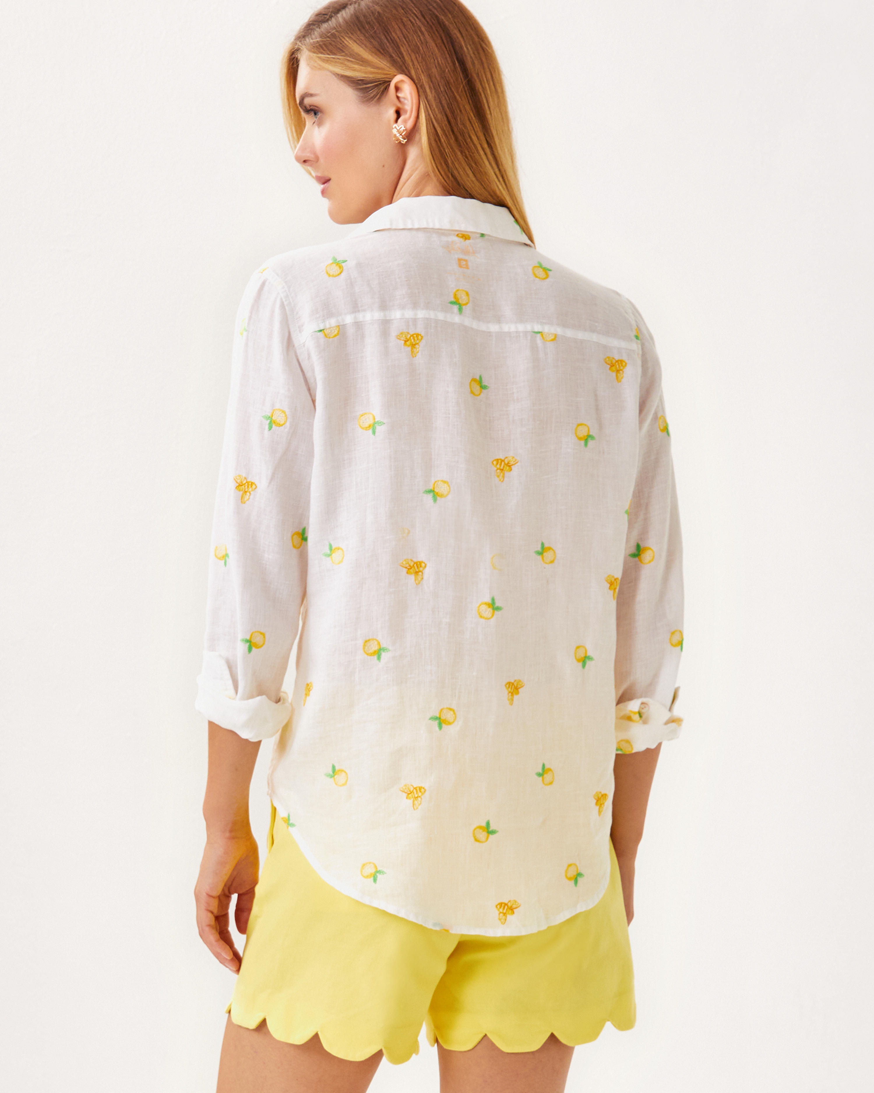 Sea View Linen Button Down Top