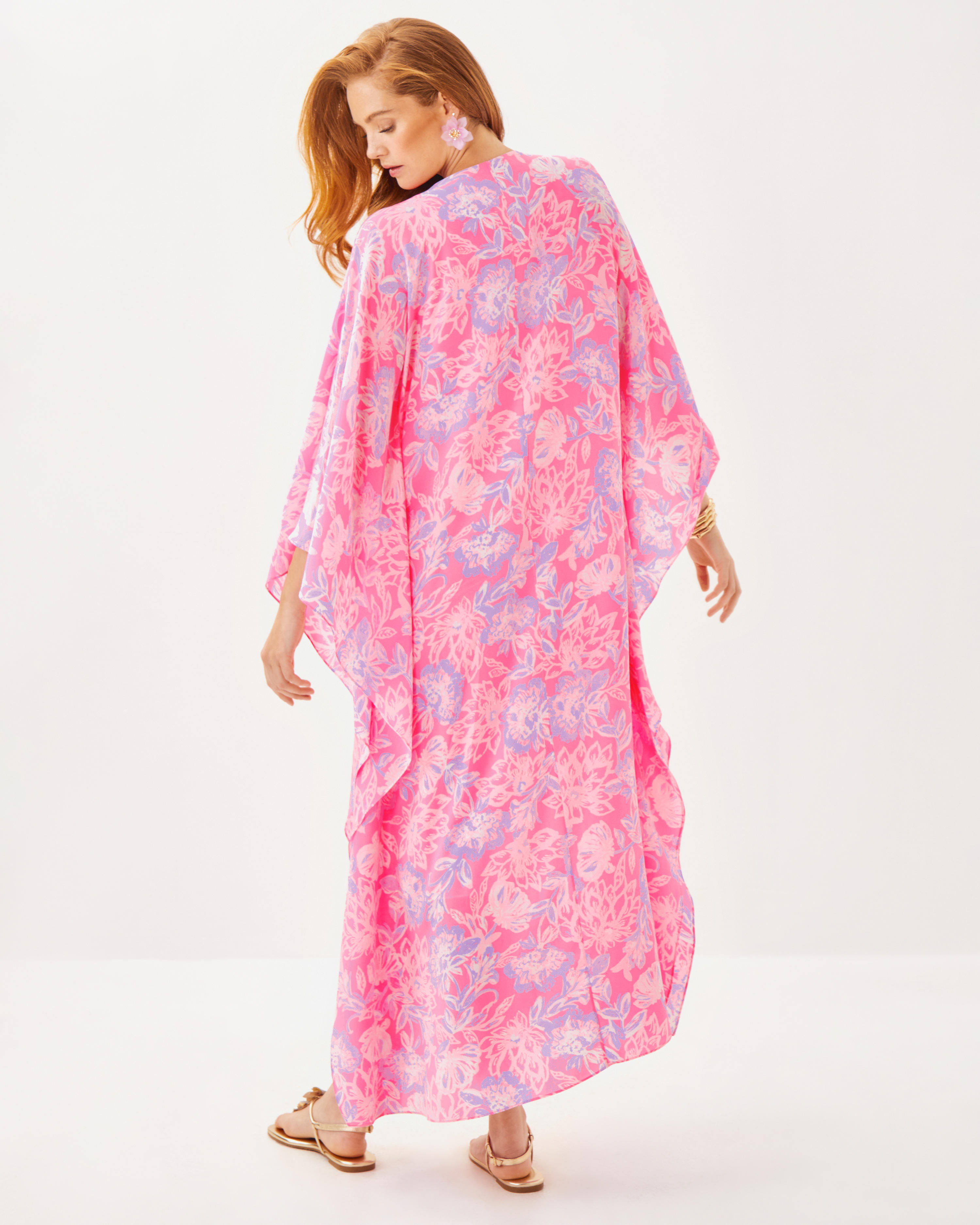 Mindy Beaded Silk Maxi Caftan
