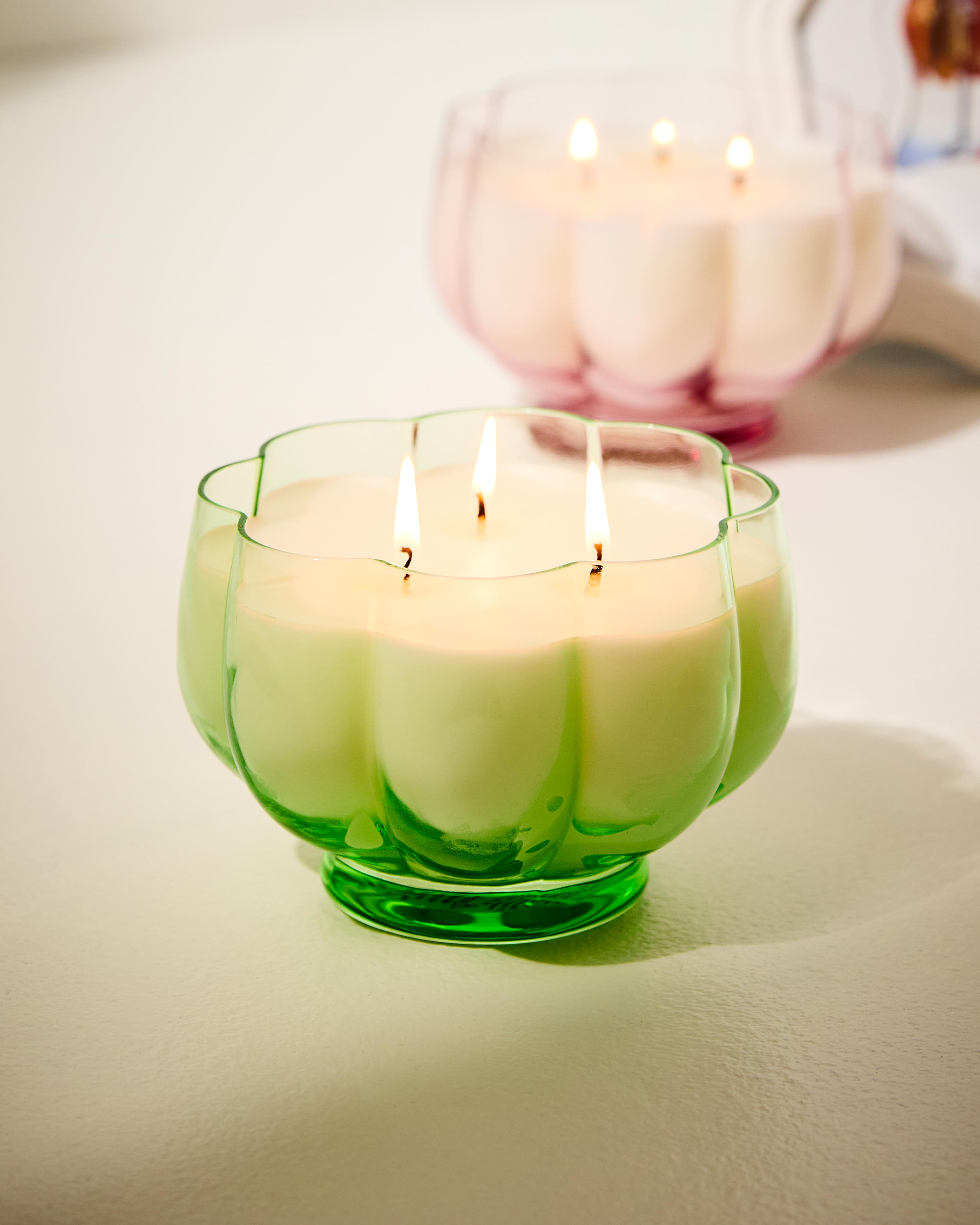 Glass Scallop Candle