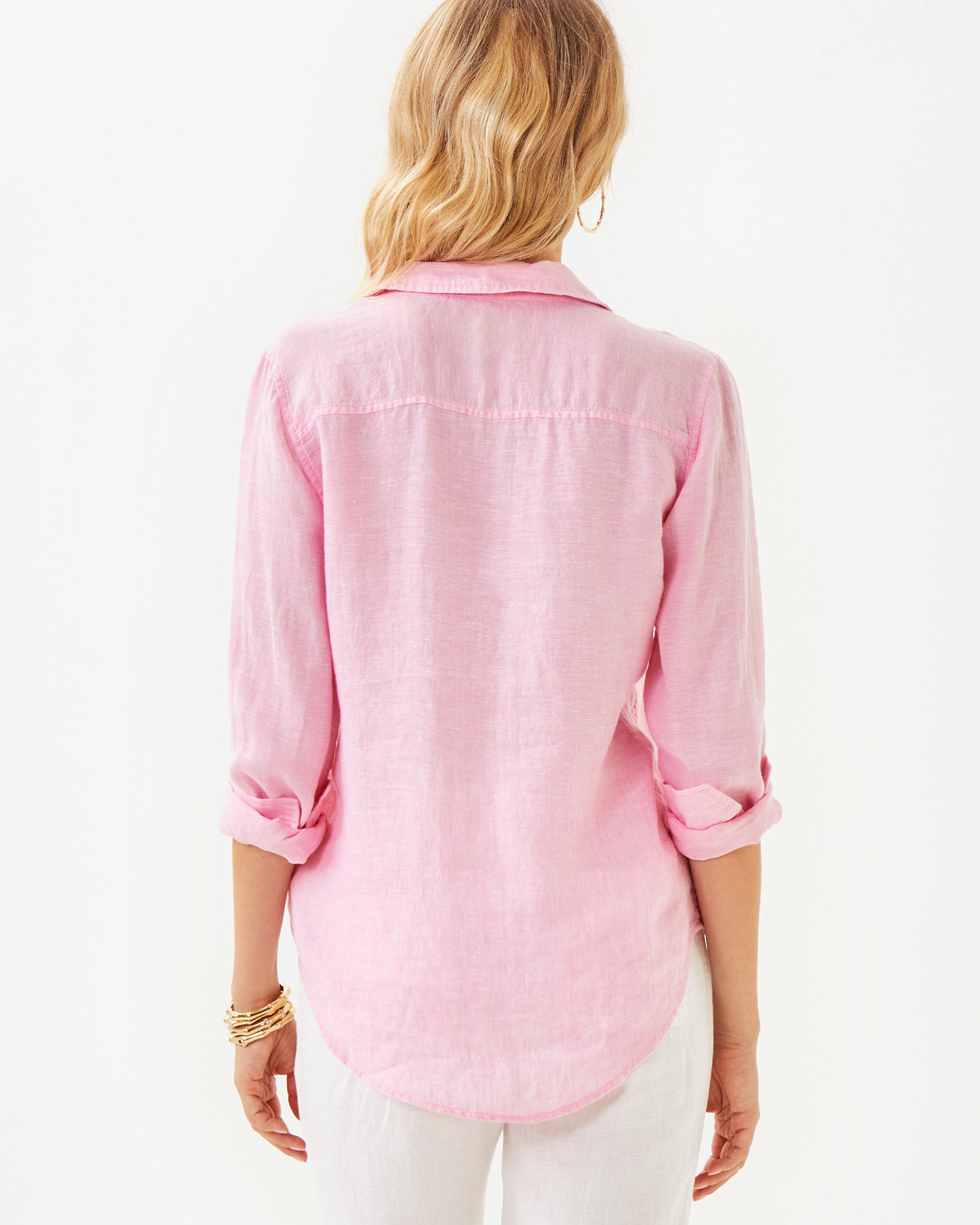 Sea View Linen Button Down Top