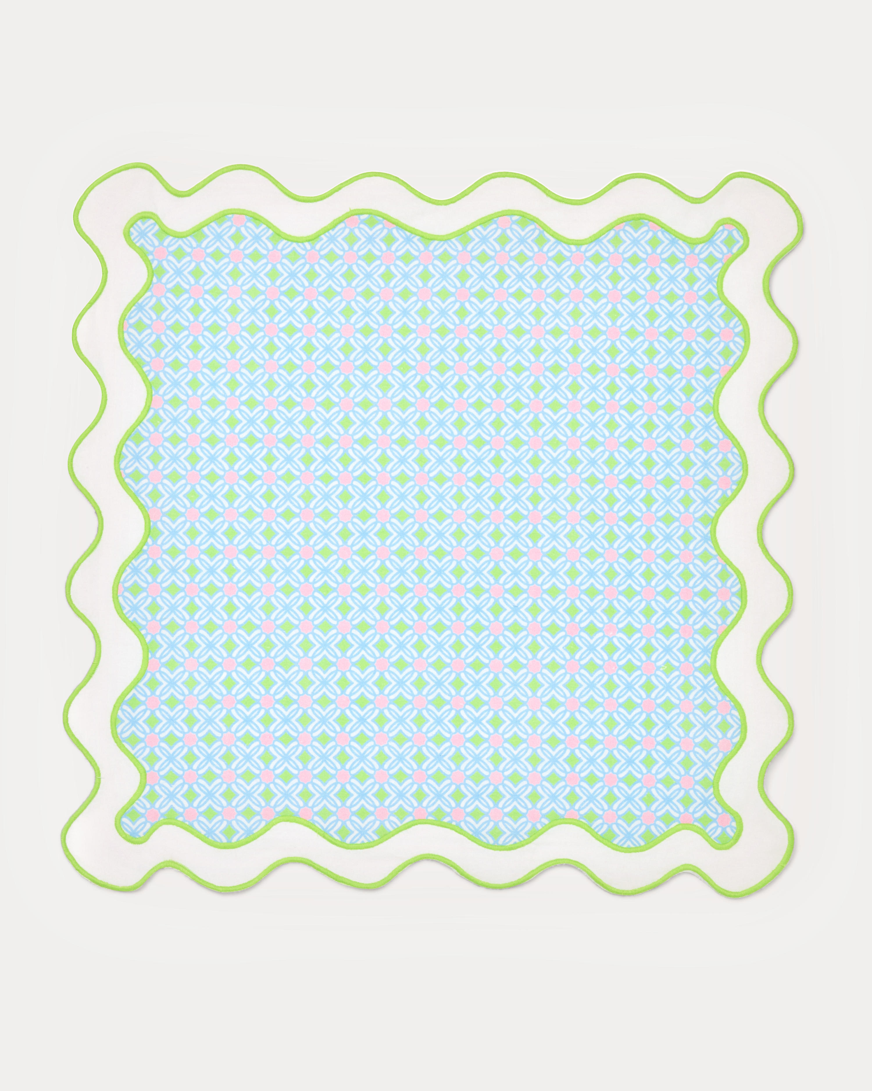 Printed Scallop Dinner Napkins