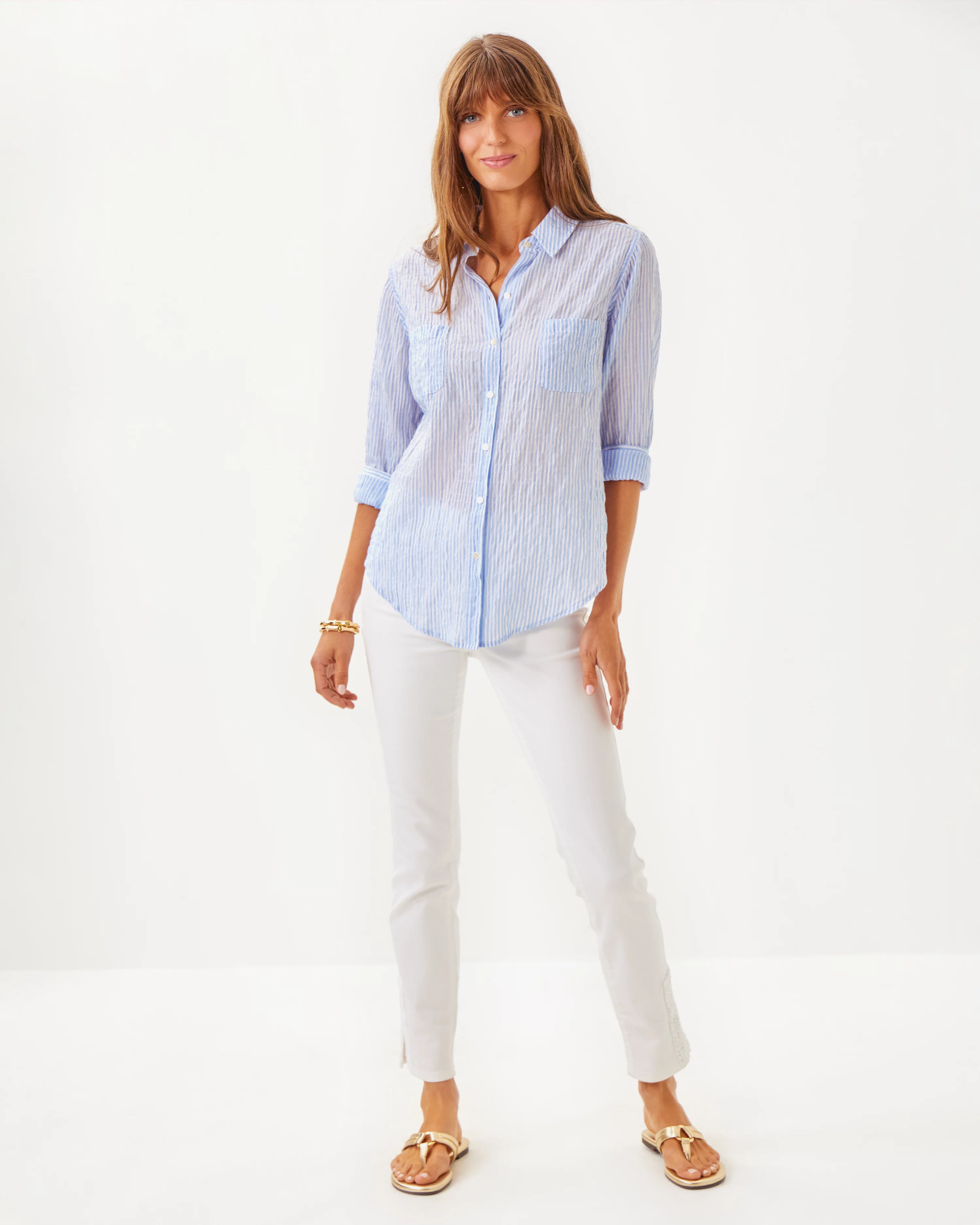 Sea View Button Down Top