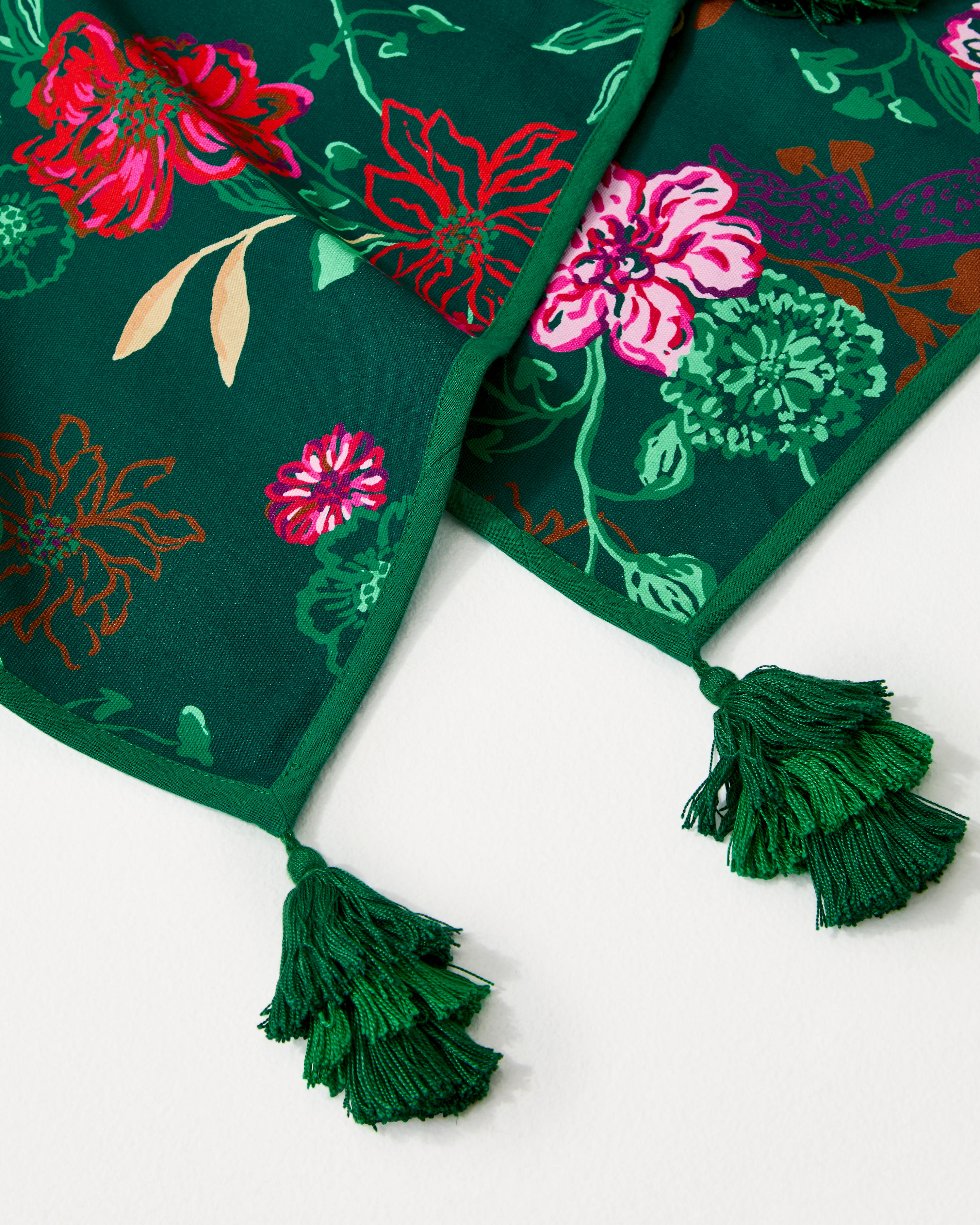 Printed Table Runner with Tassels