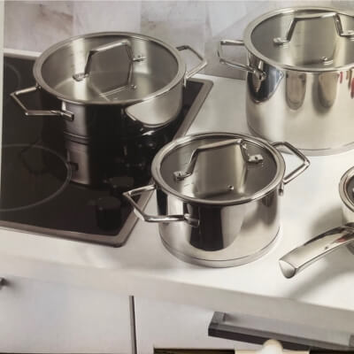 Set di pentole in acciaio inossidabile da 8 pezzi