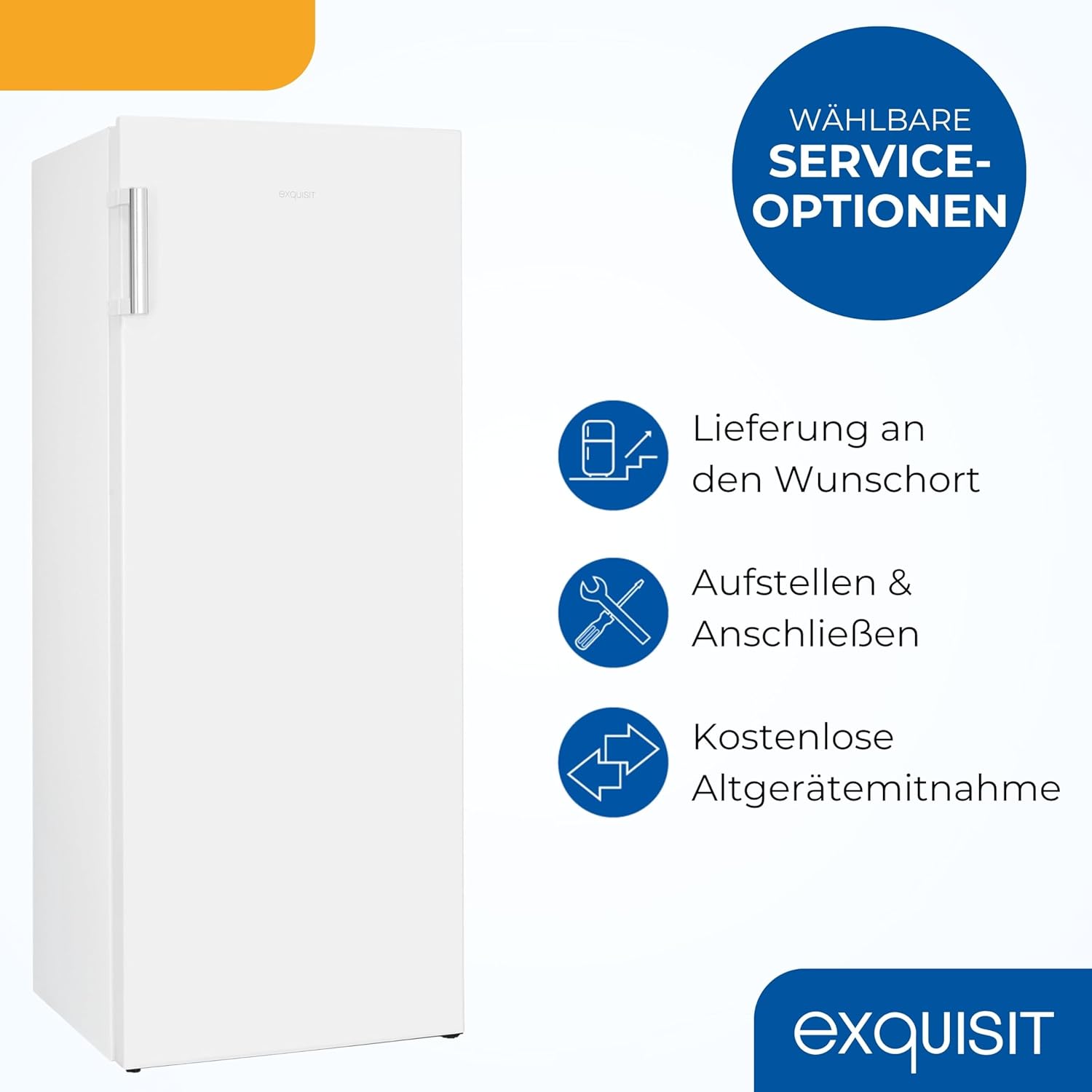Exquisit Gefrierschrank, 4-Sterne-Gefrieren, Tiefkühlschrank, Gefrierschrank groß, 165 Liter, 55 cm breit, GS5230-H-010E weiss
