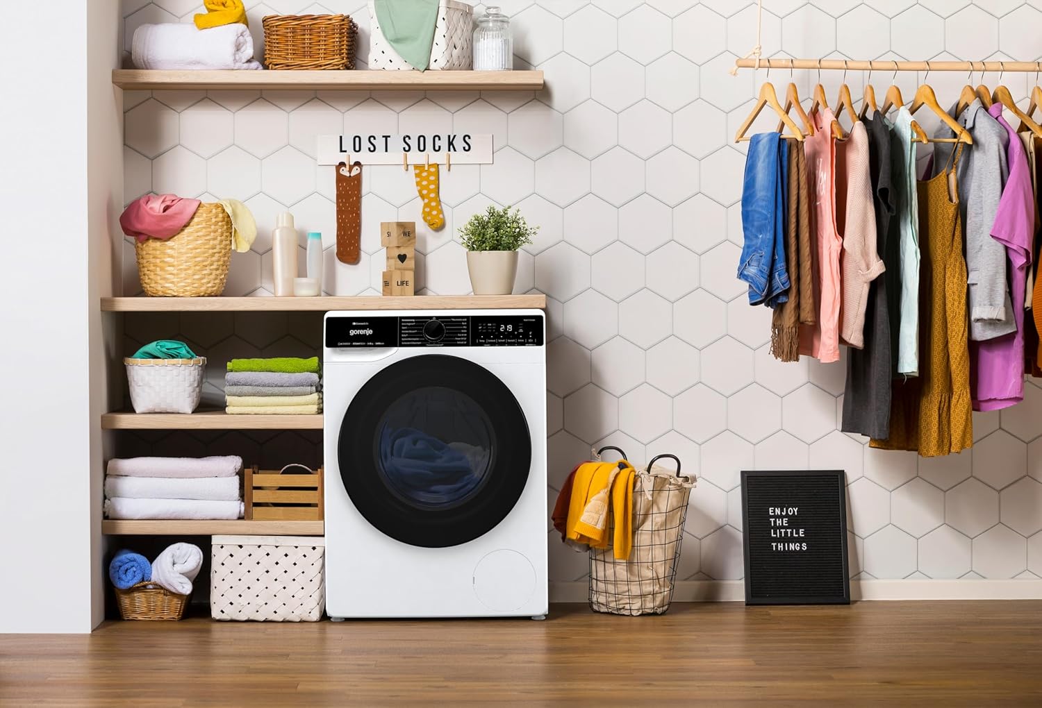 Gorenje WPNA 84 SATSWIFI Waschmaschine mit Dampffunktion / 8 kg / 1400 U/Slim Line/ConnectLife WiFi/Total AuaStop/Inverter PowerDrive Motor/Edelstahltrommel/Kindersicherung/EEK A