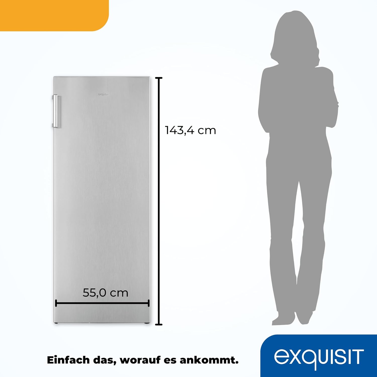 Exquisit Gefrierschrank, 4-Sterne-Gefrieren, Tiefkühlschrank, Gefrierschrank groß, 165 Liter, 55 cm breit, GS5230-H-010E weiss