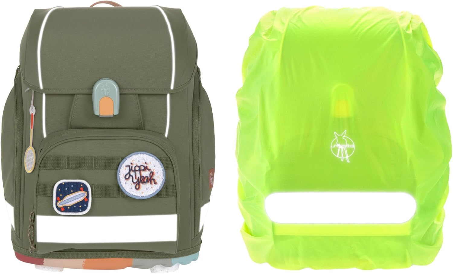 LÄSSIG 7-teiliges Schulranzen Set Kinder/School Set Boxy Unique Schwarz