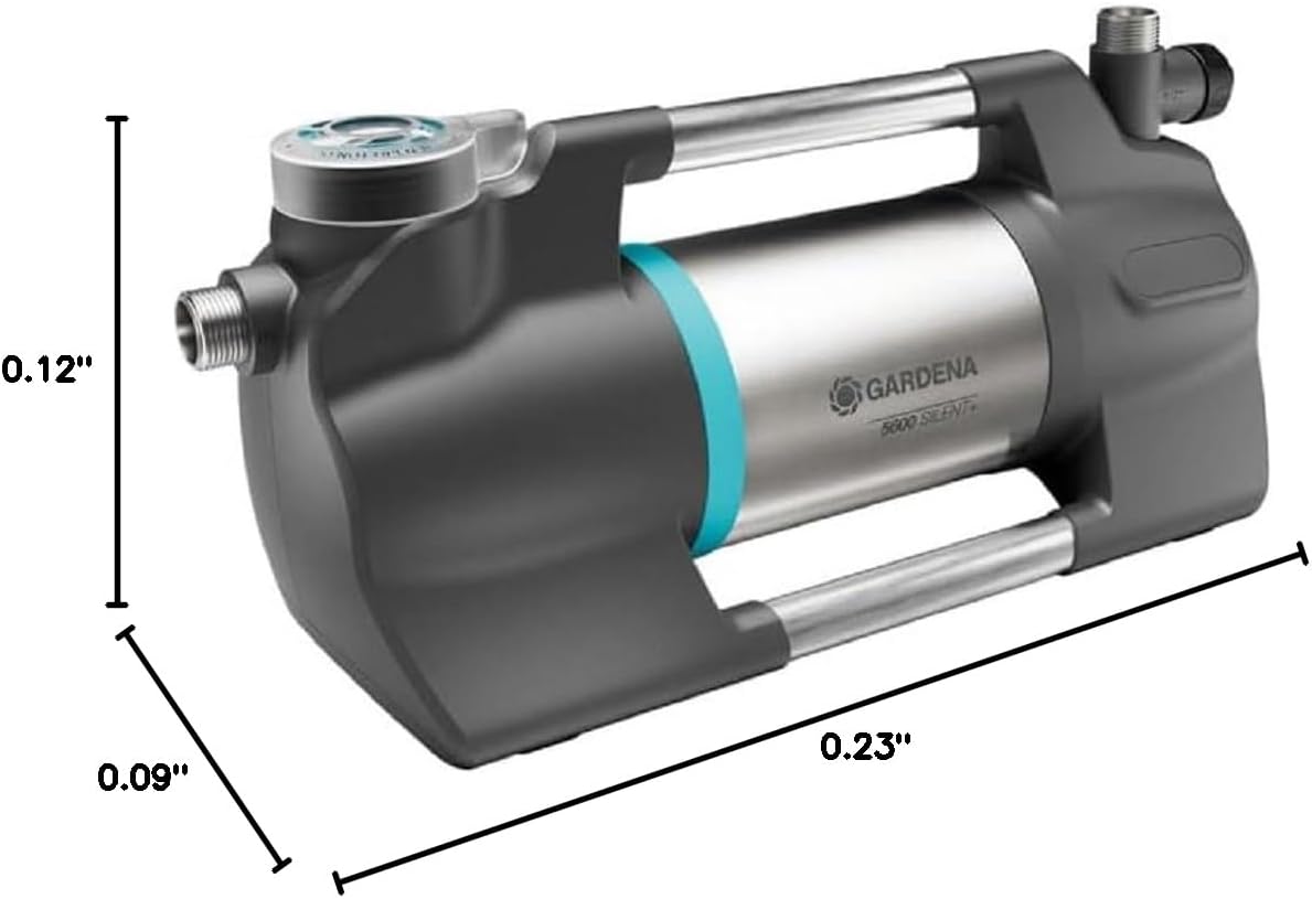 Gardena Gartenpumpe 5600 Silent+: Sehr leise, innovative Bewässerungspumpe, Fördermenge 5600 l/h, 900 W Motor, 4,7 bar, wasserfest, stromsparend (9057-20)