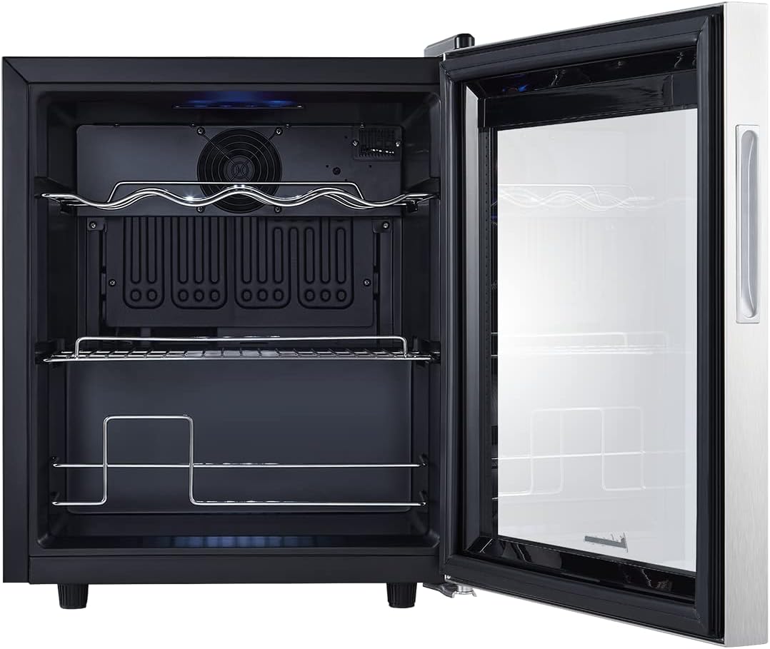 Kalamera Getränkekühlschrank, Bierkühlschrank mit Touch-Bedienfeld, 3-18°C Kühlzone, Flaschenkühlschrank 86 Liter, Blaue LED-Innenbeleuchtung, 41 dB, KRC-86GE