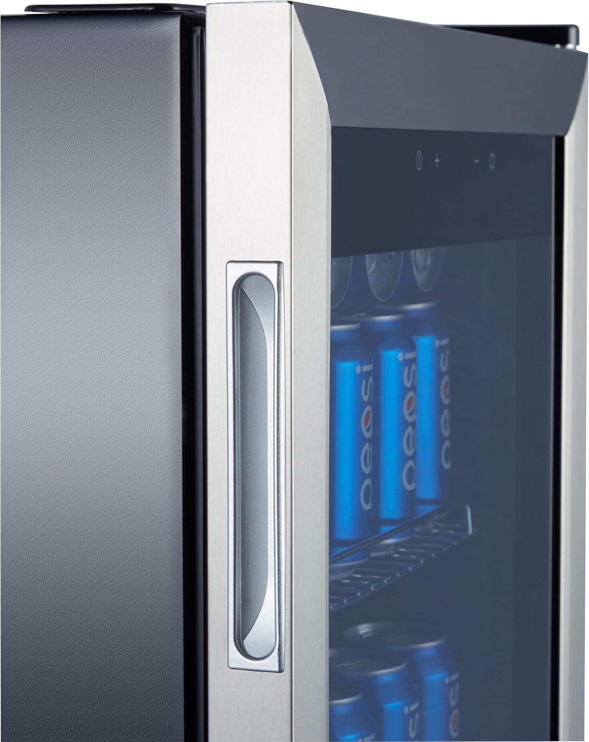 Kalamera Getränkekühlschrank, Bierkühlschrank mit Touch-Bedienfeld, 3-18°C Kühlzone, Flaschenkühlschrank 86 Liter, Blaue LED-Innenbeleuchtung, 41 dB, KRC-86GE