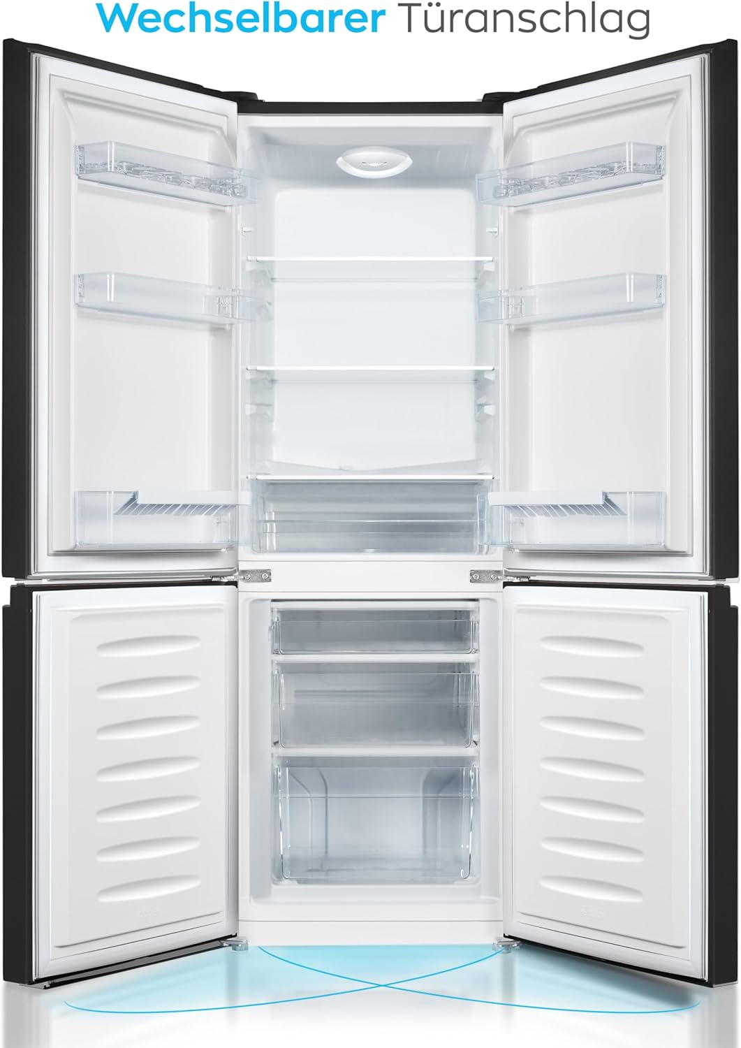 Heinrich´s Kühlgefrierkombination 175Liter, Kühlvolumen 122L, Gefrierfach 53L,LED Innenraumbeleuchtung, Kühlschrank Türanschlag wechselbar, leise 39dB,große Tiefkühlboxen, 7 Temperaturstufen, schwarz