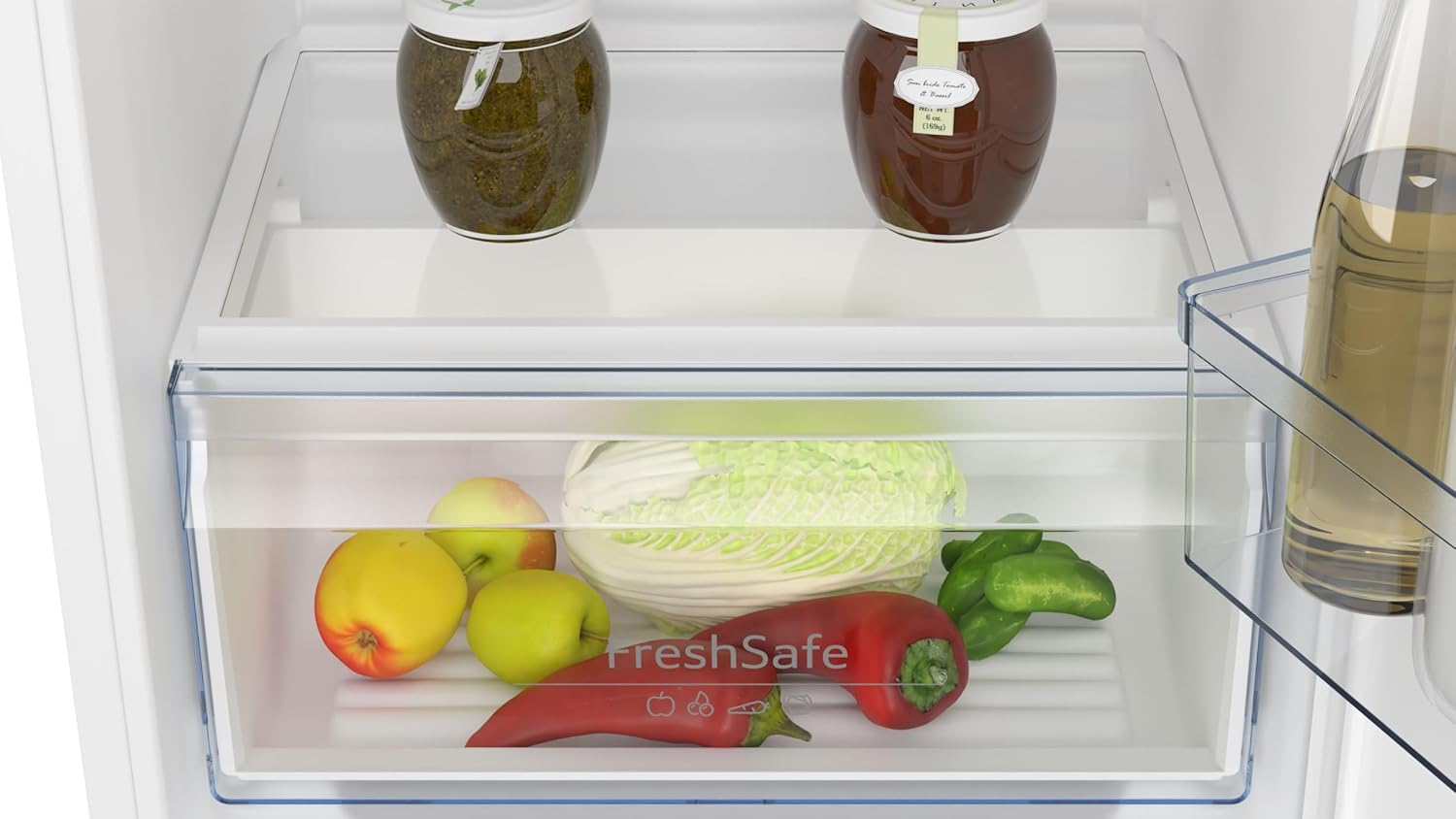 NEFF KI1311SE0, N 30, Einbaukühlschrank, 102,5 x 56 cm, 165 L Kühlen, Made in Germany, Leise, Sicherheitsglas, FreshSafe Schublade, Eco Air Flow für konstante Innentemperatur, Schleppscharnier