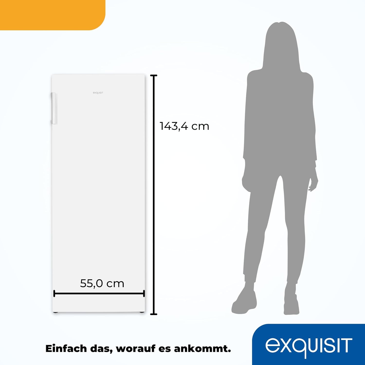Exquisit Gefrierschrank, 4-Sterne-Gefrieren, Tiefkühlschrank, Gefrierschrank groß, 165 Liter, 55 cm breit, GS5230-H-010E weiss