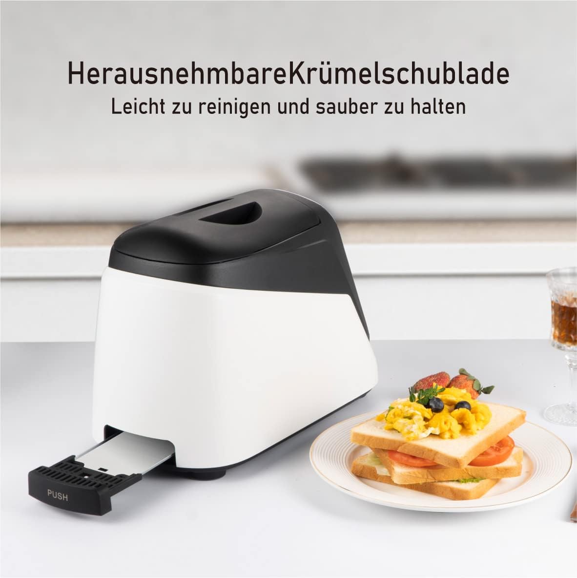 Smart Toaster, Touchscreen, KETIAN Toaster, automatisches Heben und Senken, wärmeisoliertes Gehäuse, 7 Bräunungsstufen, abnehmbare Krümel Schublade, 1400 W