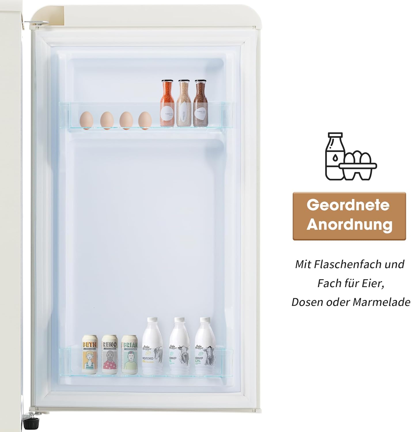 Merax Kühlschrank mit Gefrierfach, Kühl-Gefrierkombination, klein Kühlschrank mit 51L und Gefrierschrank 21L, Leise, LED, Glasablagen, Gemüsefach, Türablagen, für Küche, Wohnzimmer, Büro, Schwarz