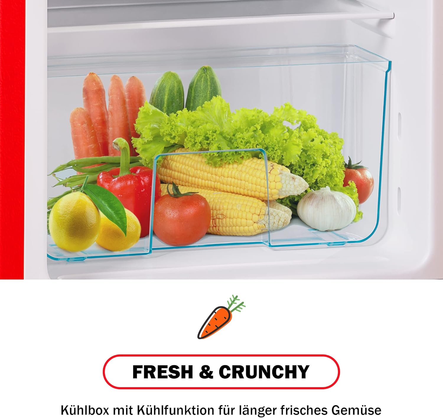 Merax Kühlschrank mit Gefrierfach, Kühl-Gefrierkombination, klein Kühlschrank mit 51L und Gefrierschrank 21L, Leise, LED, Glasablagen, Gemüsefach, Türablagen, für Küche, Wohnzimmer, Büro, Schwarz