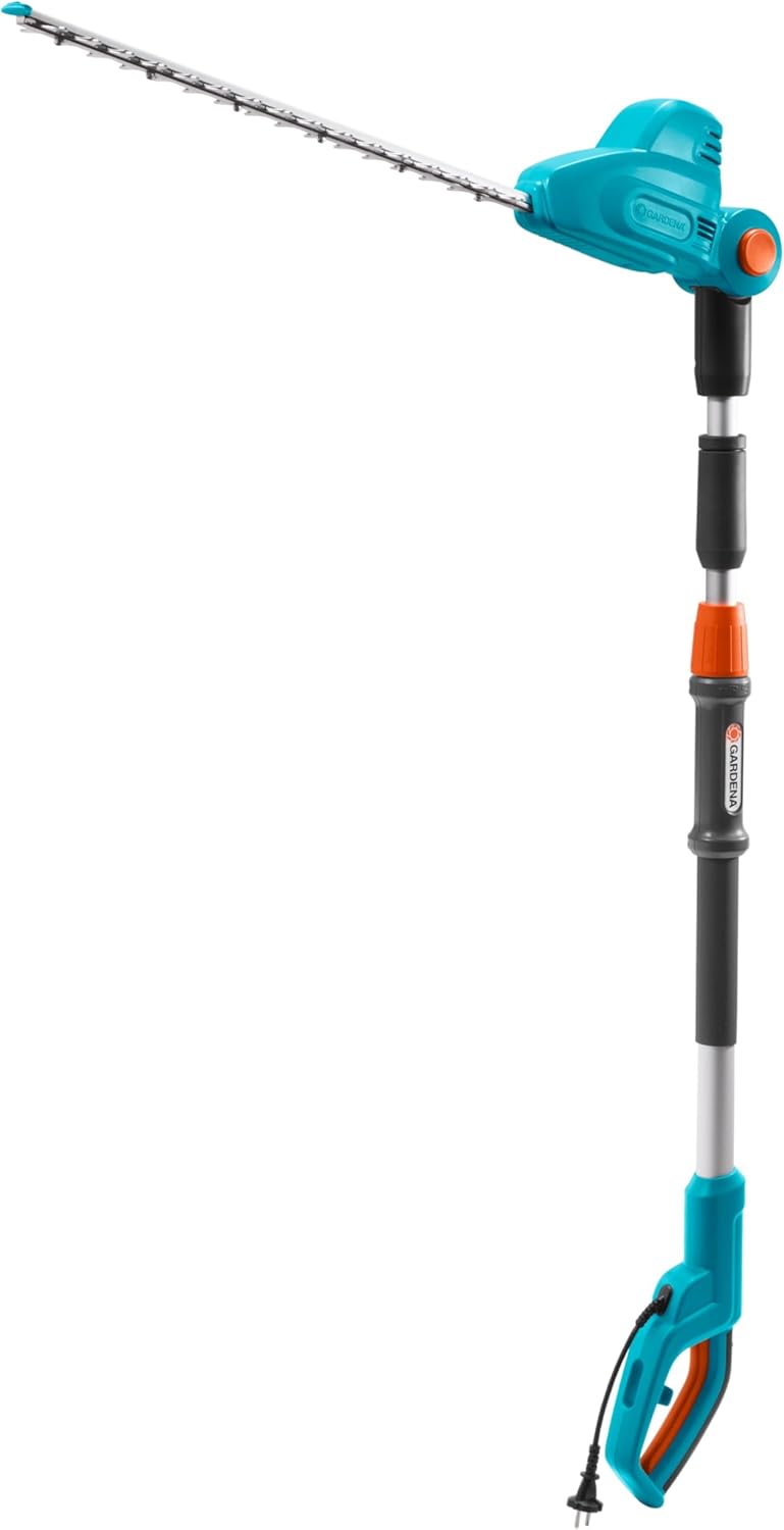 Gardena Teleskop-Heckenschere THS 500/48: Heckenschere mit 500 W, 3,5 m Reichweite, abwinkelbarer Kopf und Teleskopstiel, 48 cm Messerlnge, ergonomischer Griff und Anschlagschutz, (8883-20)