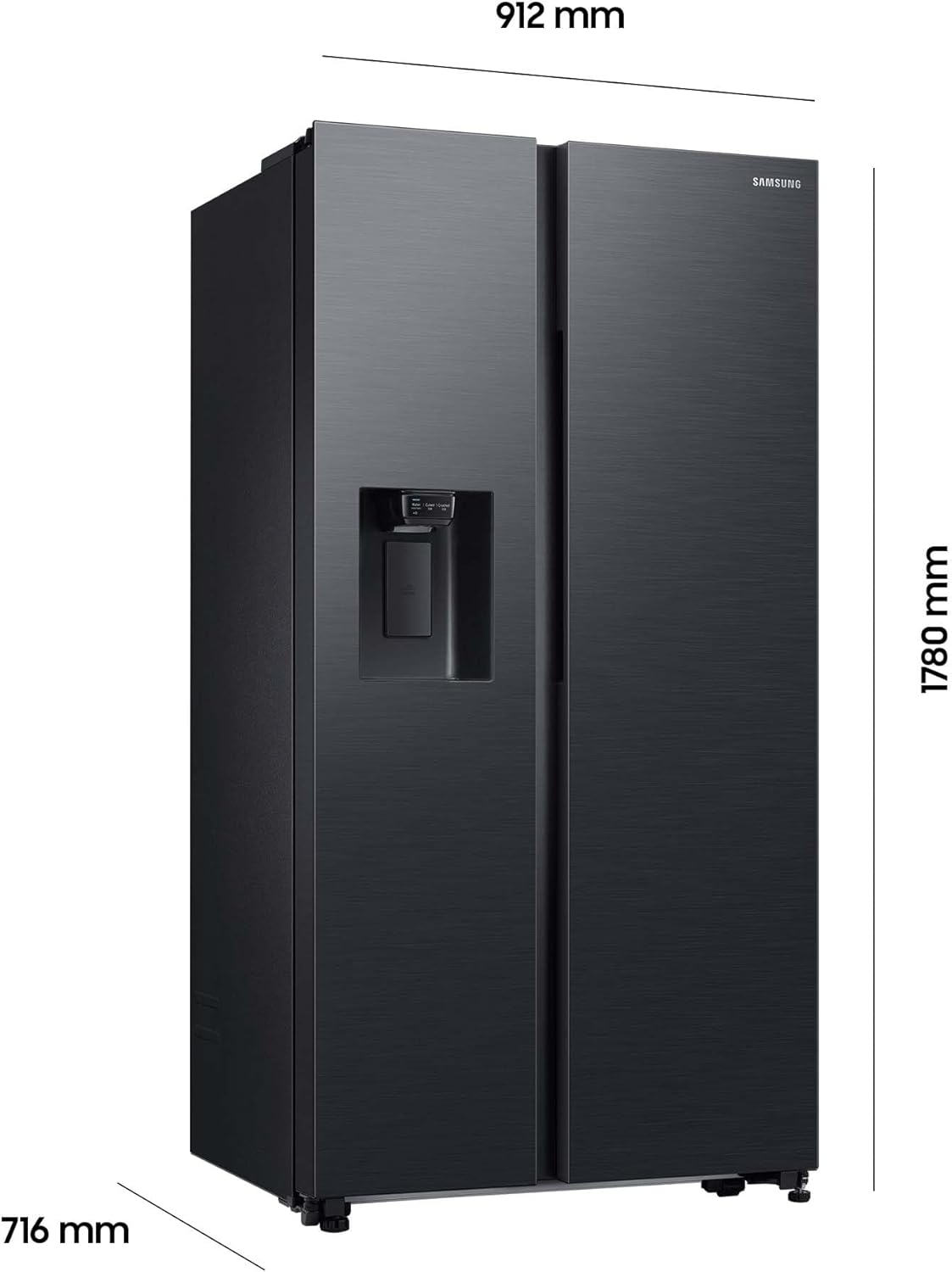 Samsung RS64DG53R3B1EF Side-by-Side-Kühlschrank mit Gefrierfach, 178 cm, 628 l, SmartThings AI Energy Mode, Eis- und Wasserspender, Slim Ice Maker, Premium Black Steel