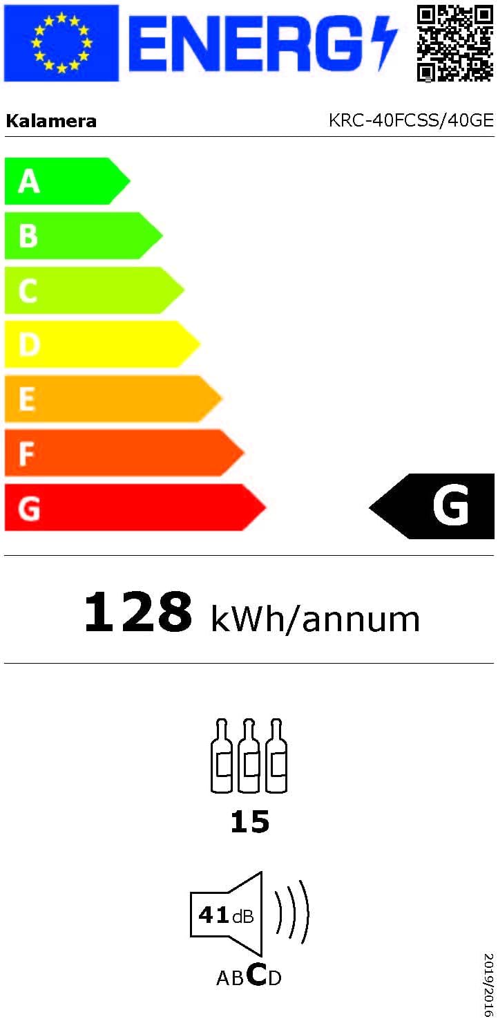 Kalamera Getränkekühlschrank, Bierkühlschrank mit Touch-Bedienfeld, 3-18°C Kühlzone, Flaschenkühlschrank 86 Liter, Blaue LED-Innenbeleuchtung, 41 dB, KRC-86GE