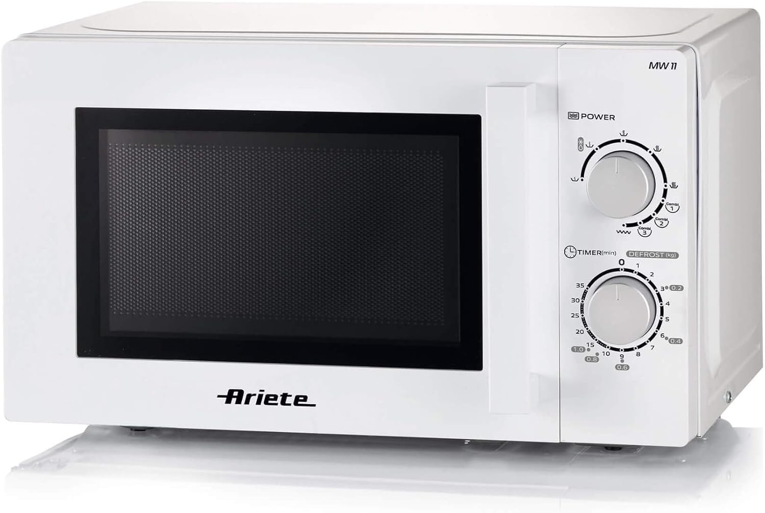 Ariete 952 Mikrowelle kombiniert mit Grill – 5 Leistungsstufen – 3 kombinierte Funktionen – 1000 Watt – 20 Liter – Weiß