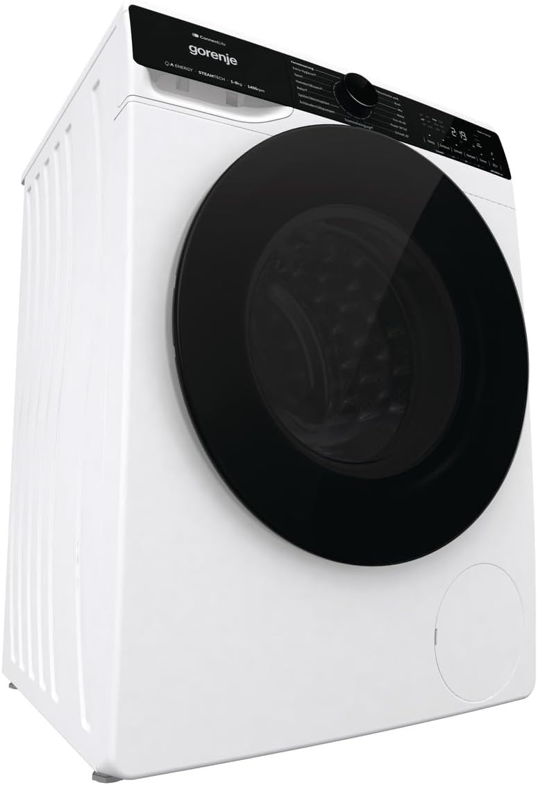 Gorenje WPNA 84 SATSWIFI Waschmaschine mit Dampffunktion / 8 kg / 1400 U/Slim Line/ConnectLife WiFi/Total AuaStop/Inverter PowerDrive Motor/Edelstahltrommel/Kindersicherung/EEK A