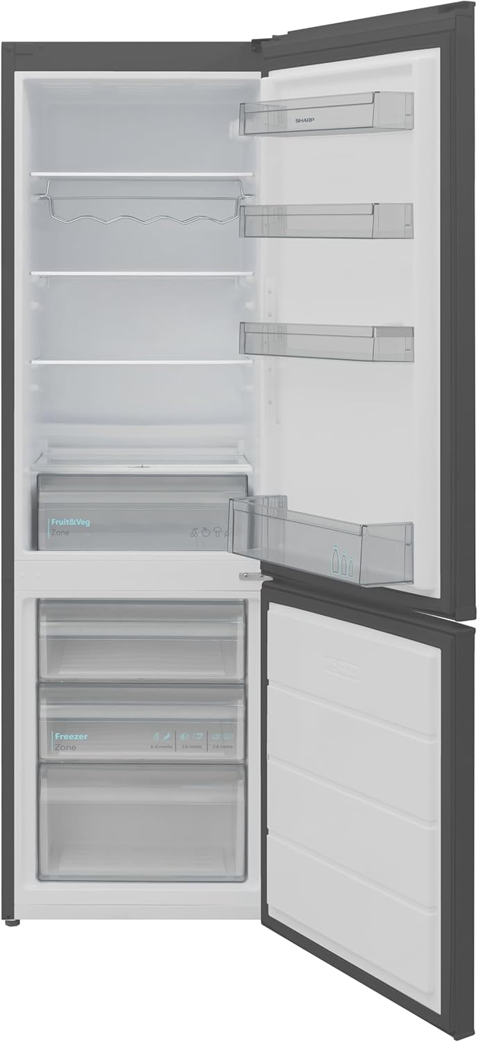 Sharp Kühl-Gefrierkombination SJ-FBB05DTXKD-EU, NanoFrost, Breite: 54 cm, Nutzinhalt 288 L, Dark Inox Look