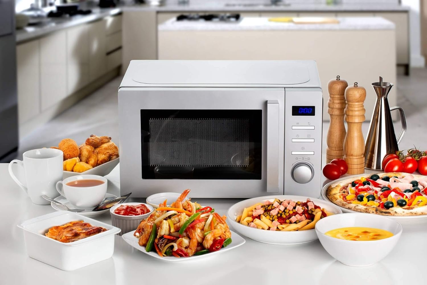 Ariete 952 Mikrowelle kombiniert mit Grill – 5 Leistungsstufen – 3 kombinierte Funktionen – 1000 Watt – 20 Liter – Weiß