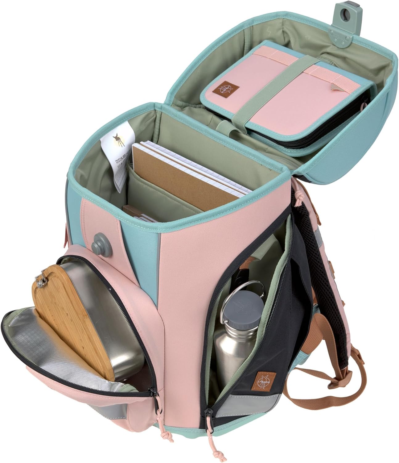 LÄSSIG 7-teiliges Schulranzen Set Kinder/School Set Boxy Unique Schwarz