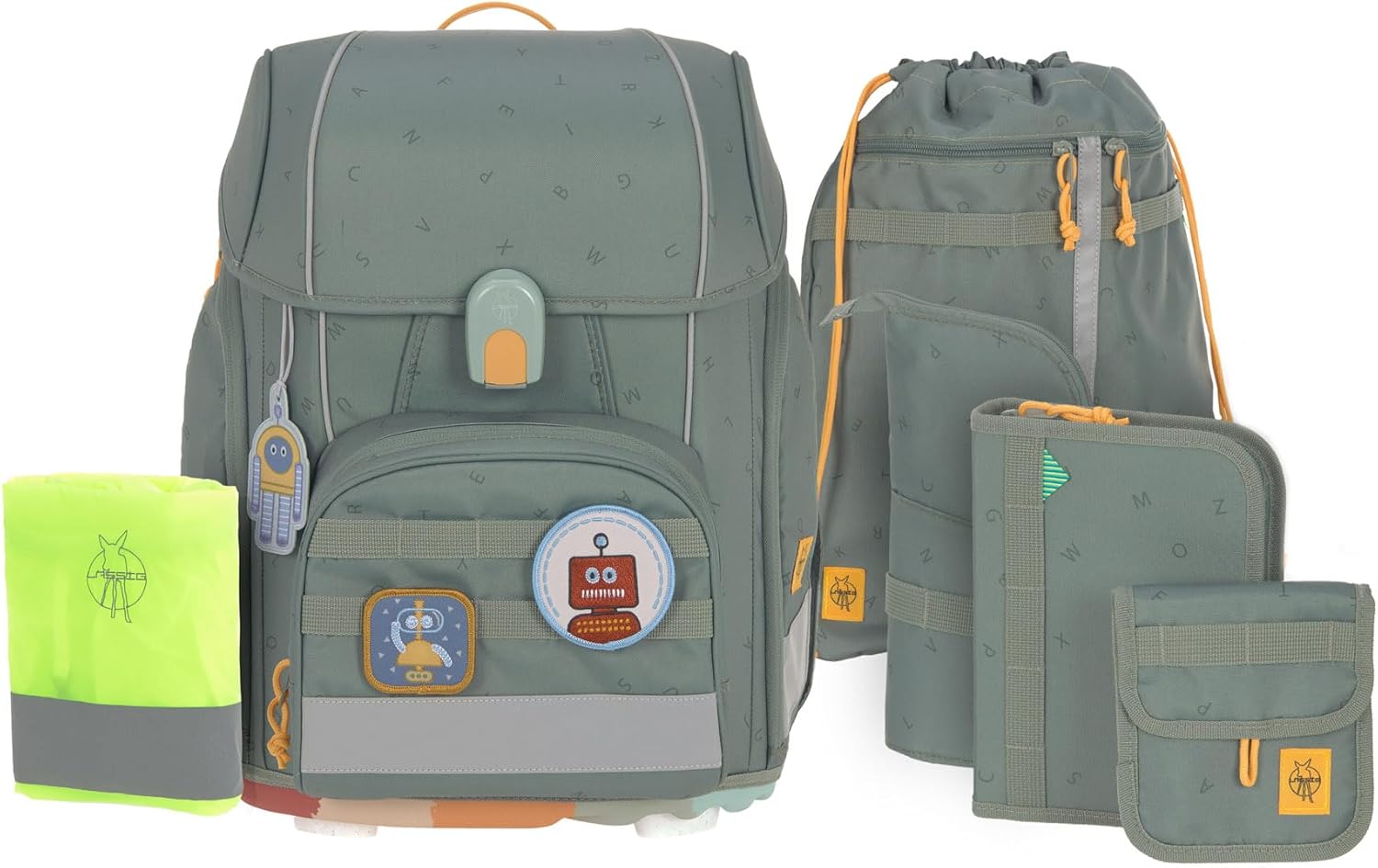 LÄSSIG 7-teiliges Schulranzen Set Kinder/School Set Boxy Unique Schwarz