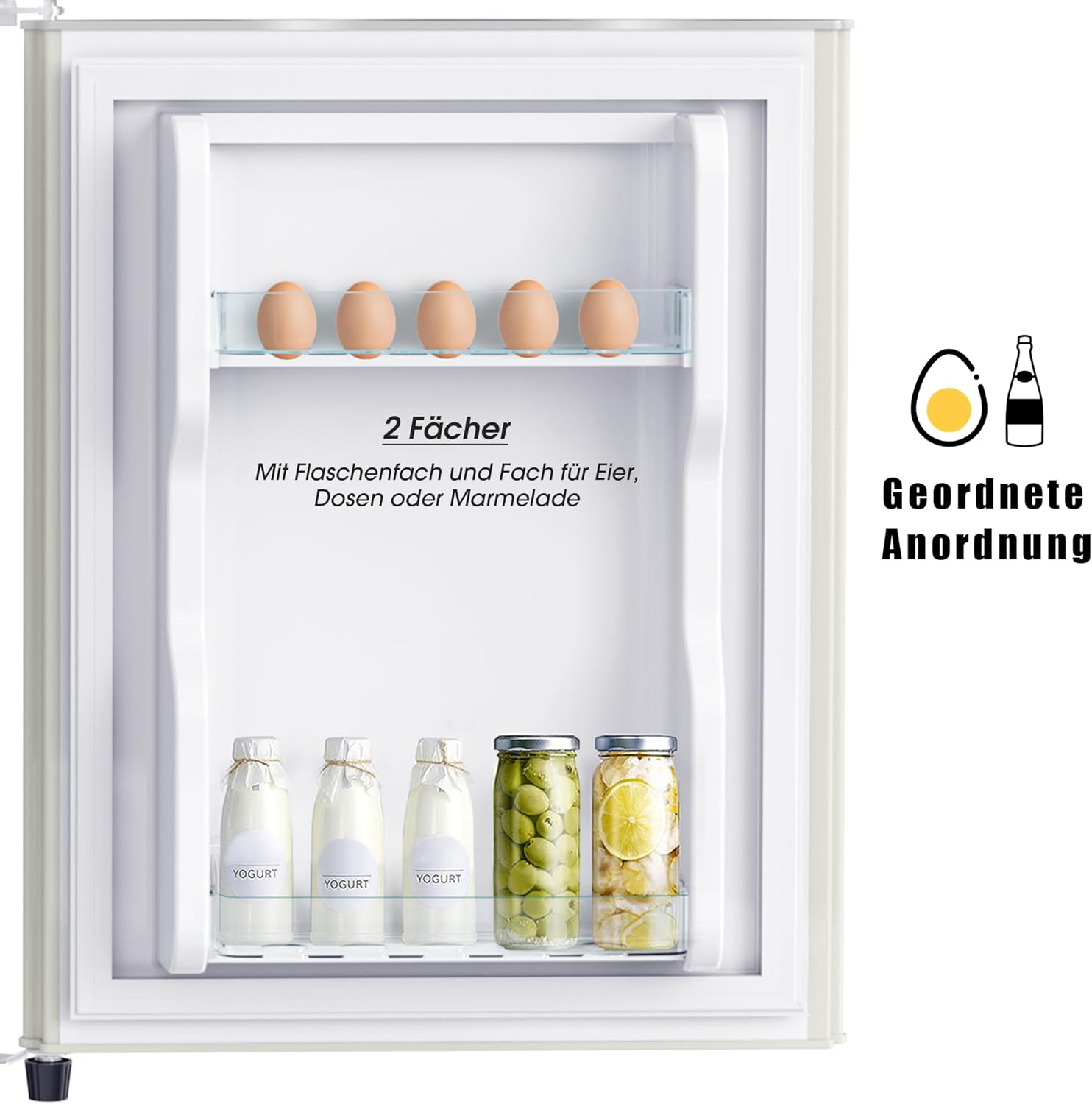 Merax Kühlschrank mit Gefrierfach, Kühl-Gefrierkombination, klein Kühlschrank mit 51L und Gefrierschrank 21L, Leise, LED, Glasablagen, Gemüsefach, Türablagen, für Küche, Wohnzimmer, Büro, Schwarz