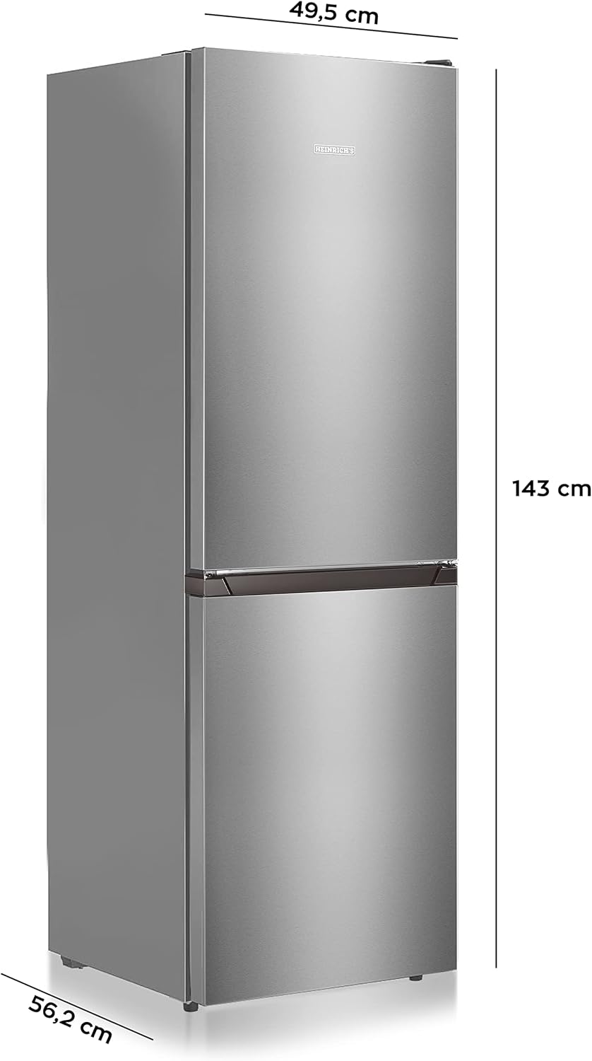 Heinrich´s Kühlgefrierkombination 175Liter, Kühlvolumen 122L, Gefrierfach 53L,LED Innenraumbeleuchtung, Kühlschrank Türanschlag wechselbar, leise 39dB,große Tiefkühlboxen, 7 Temperaturstufen, schwarz