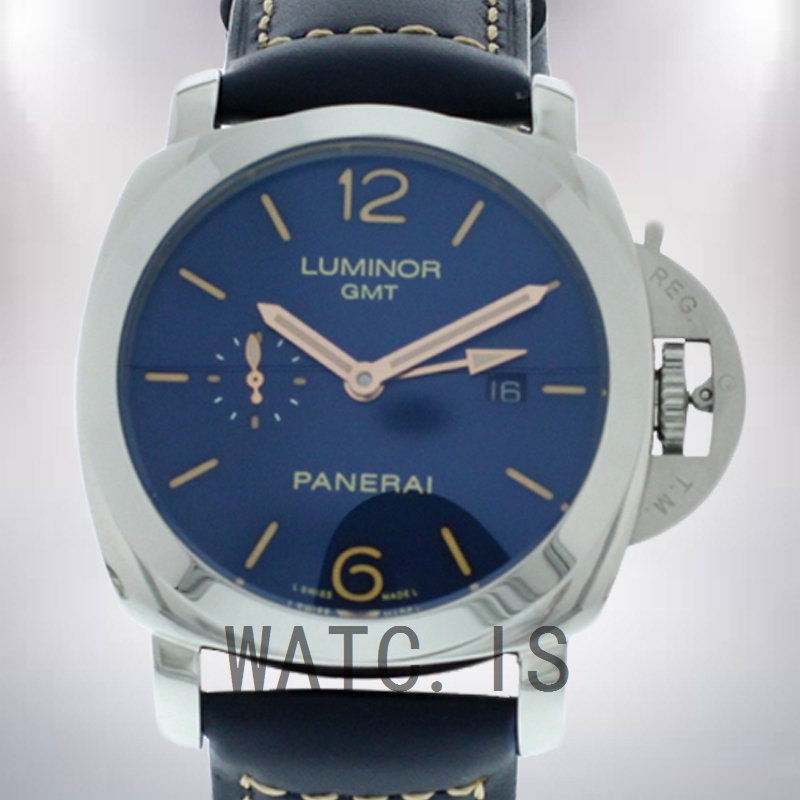 Panerai Luminor 1950 GMT Men's 44mm PAM00688 Silver-tone Blue Dial