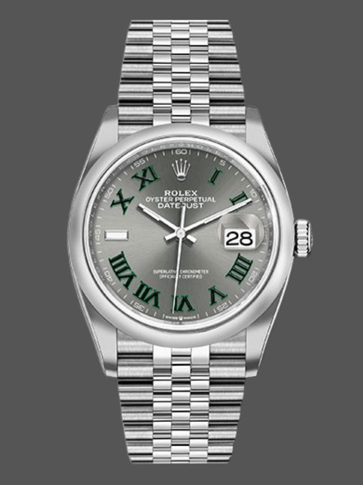 Rolex Datejust 126200 Grey Wimbledon dial Stainless Steel 36MM Unisex Replica Watch