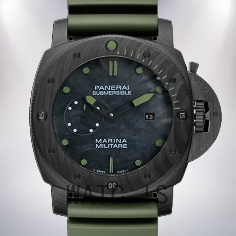 Panerai Luminor Submersible GMT 47mm PAM00961 Men Black-tone Rubber Band