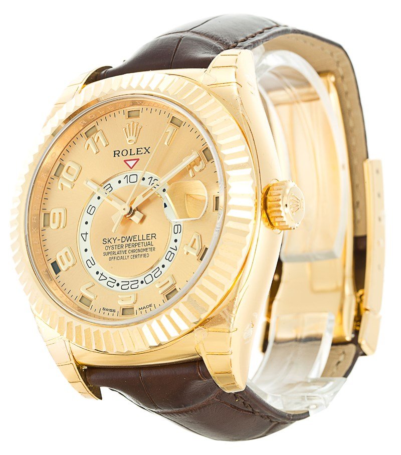 Replica Rolex Sky-Dweller 42mm Gold Dial 326138
