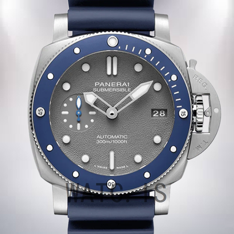 Panerai Submersible 47mm PAM00959 Men's Rubber Band Grey Dial