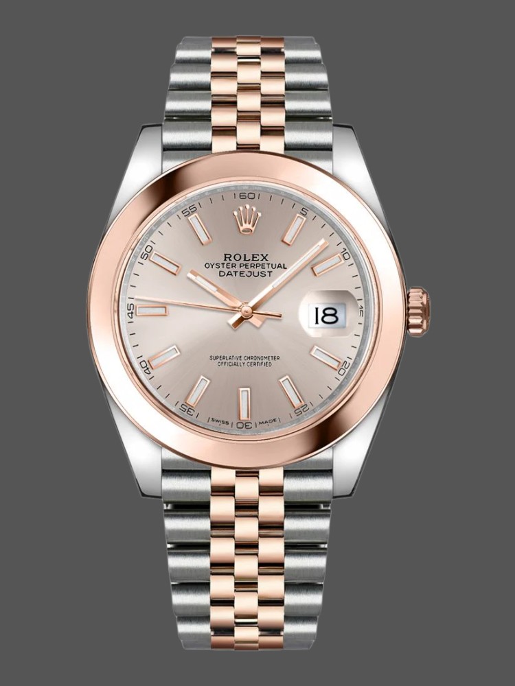 Rolex Datejust 126301 Rose Gold Sundust Index Dial 41MM Mens Replica Watch