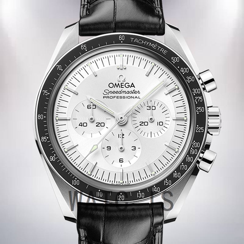 Omega Speedmaster 310.63.42.50.02.001 Men 42mm White Dial Leather Strap