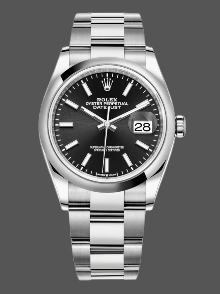 Rolex Datejust 126200 Stainless Steel Black Dial 36MM Unisex Replica Watch