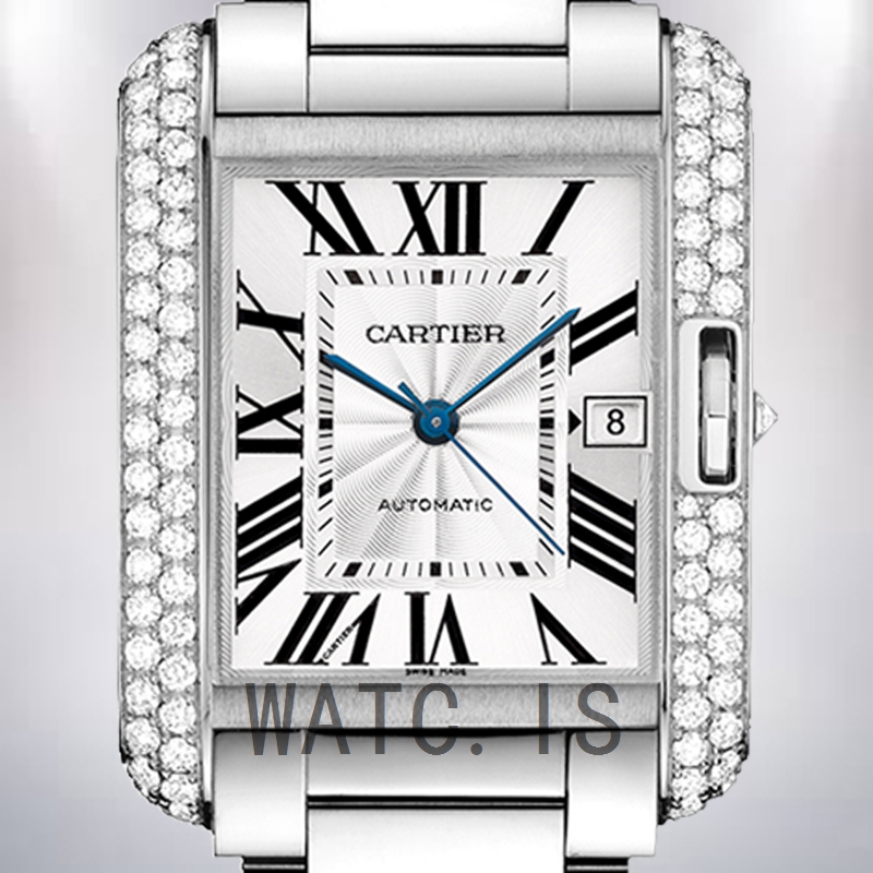 Cartier Tank Anglaise WT100010 Ladies 36mm Silver Dial Bracelet