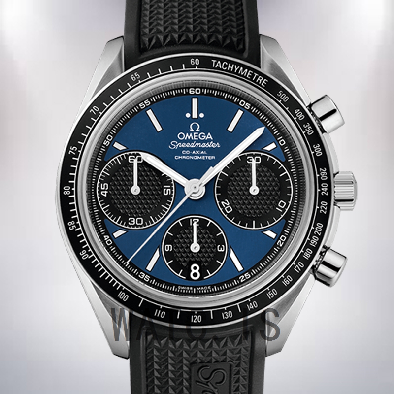 Omega Speedmaster 40mm Men 326.32.40.50.03.001 Blue Dial Rubber Band
