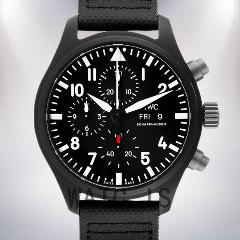 IWC Pilots Chrono IW389101 Men's 43mm Black Dial Automatic