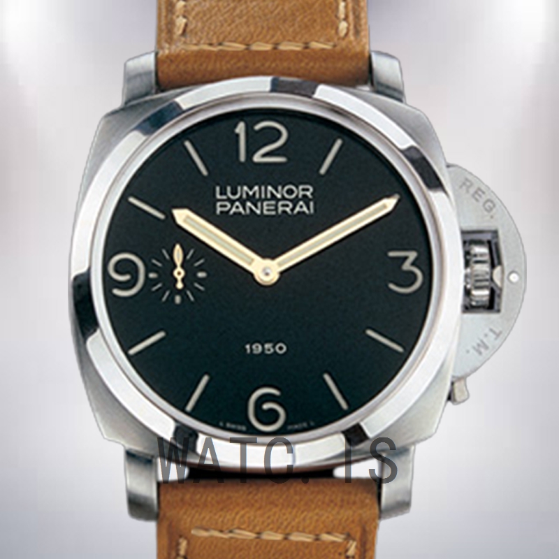 Panerai Luminor 1950 PAM00127 44mm Men's Silver-tone Black Dial