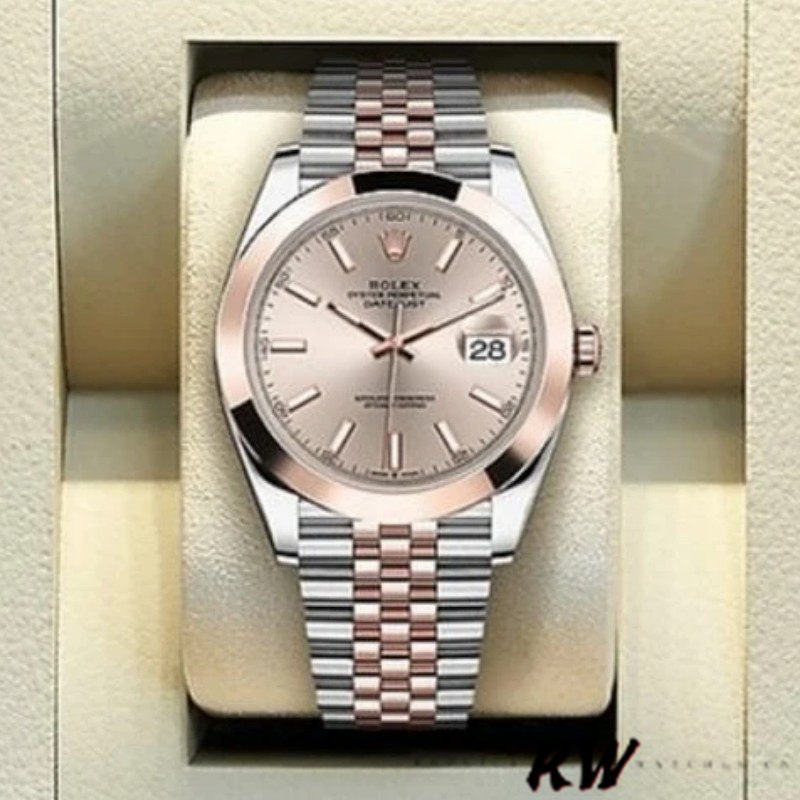 Rolex Datejust 126301 Rose Gold Sundust Index Dial 41MM Mens Replica Watch